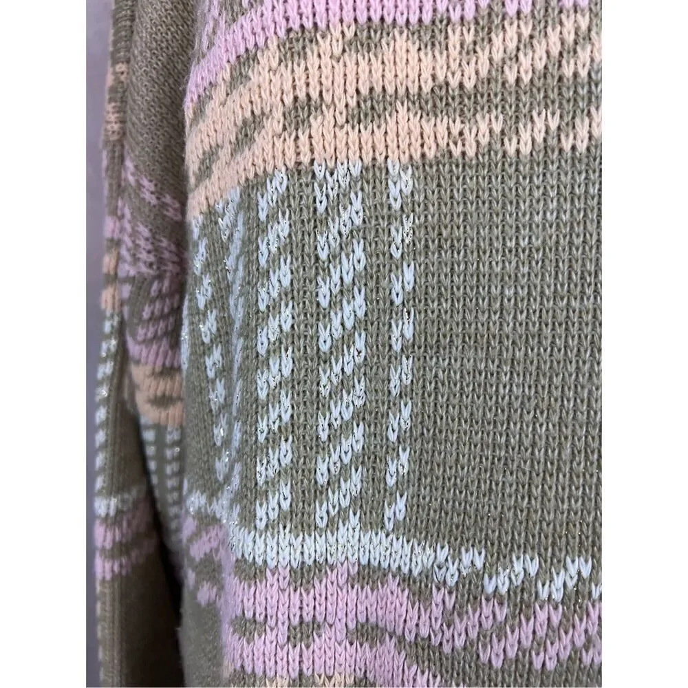 Vintage 1980s Plaid Heart Sweater Cottagecore Chic - Picture 7 of 7